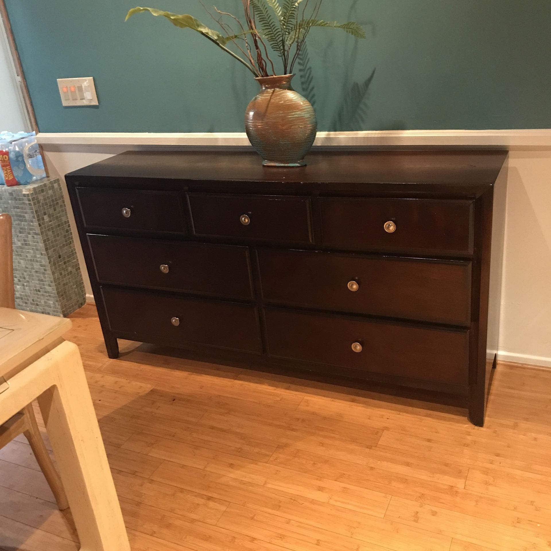 7 Drawer Dresser 64x16 Solid Wood