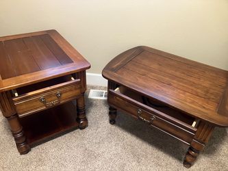 Wood Coffee Table and End Table Set