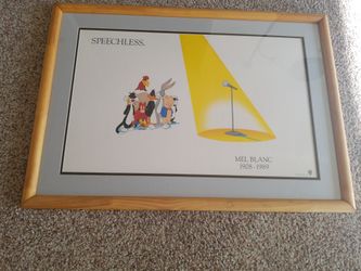 Looney Tunes Framed Lithograph - Speechless - Mel Blanc 1908-1989 - Warner Bros