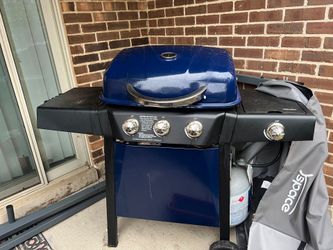 Box piece Blue color gas grill with cover and all accessories