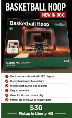 New Basketball Hoop with Electronic Scoreboard – NIB