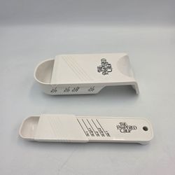 Pampered Chef 1/2 Cup Half & 1 TBSP Spoon Adjustable Measuring  White Plastic
