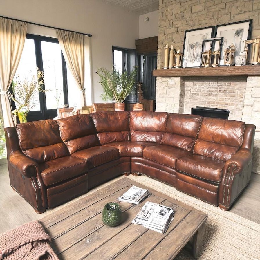 FREE DELIVERY 🚚 Thomasville Genuine Leather Sectional w/Recliners