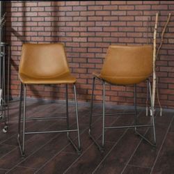 Set Of 2 Carmel Black Or Brown Counter Height Stools (New In A Box )