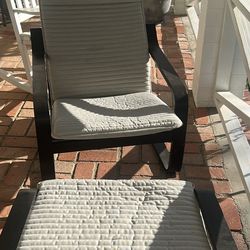 IKEA POÄNG Armchair with Matching Ottoman
