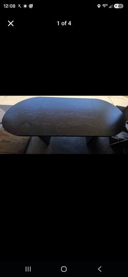 Dark Wood Oval Dining Table
