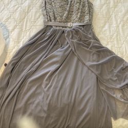 Gray Prom Dress Knee Length 