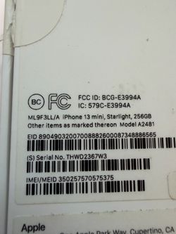 Iphone 13 mini 256GB