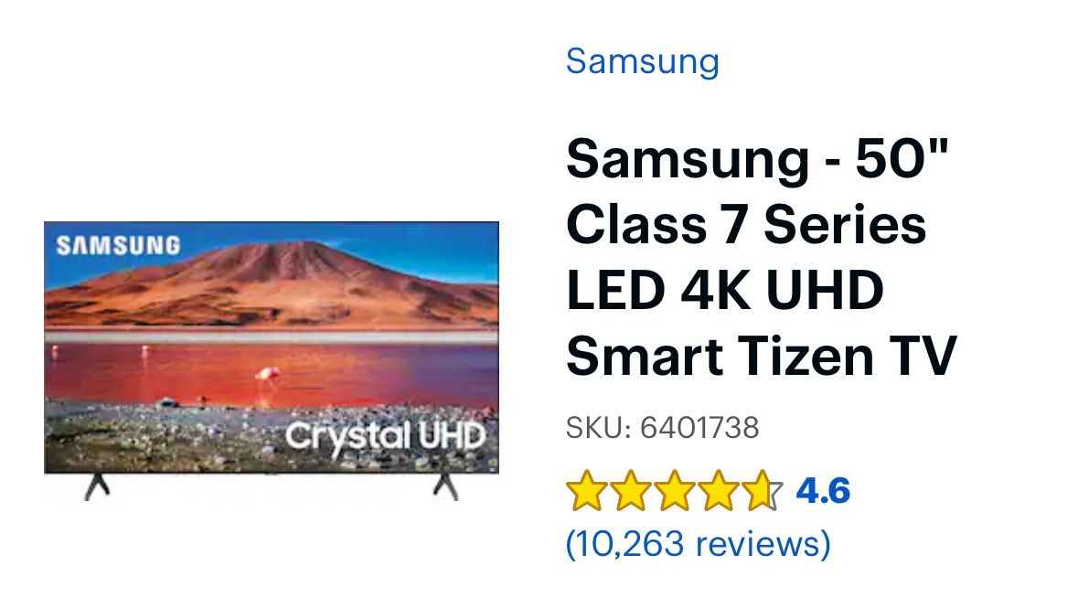 50-inch Samsung Smart TV & Wall Mount