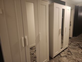 Wardrobe with 3 doors, white, 46x19 3/4x74 3/4 "Wardrobe with 3 doors, white, 46x19 3/4x74 3/4 "