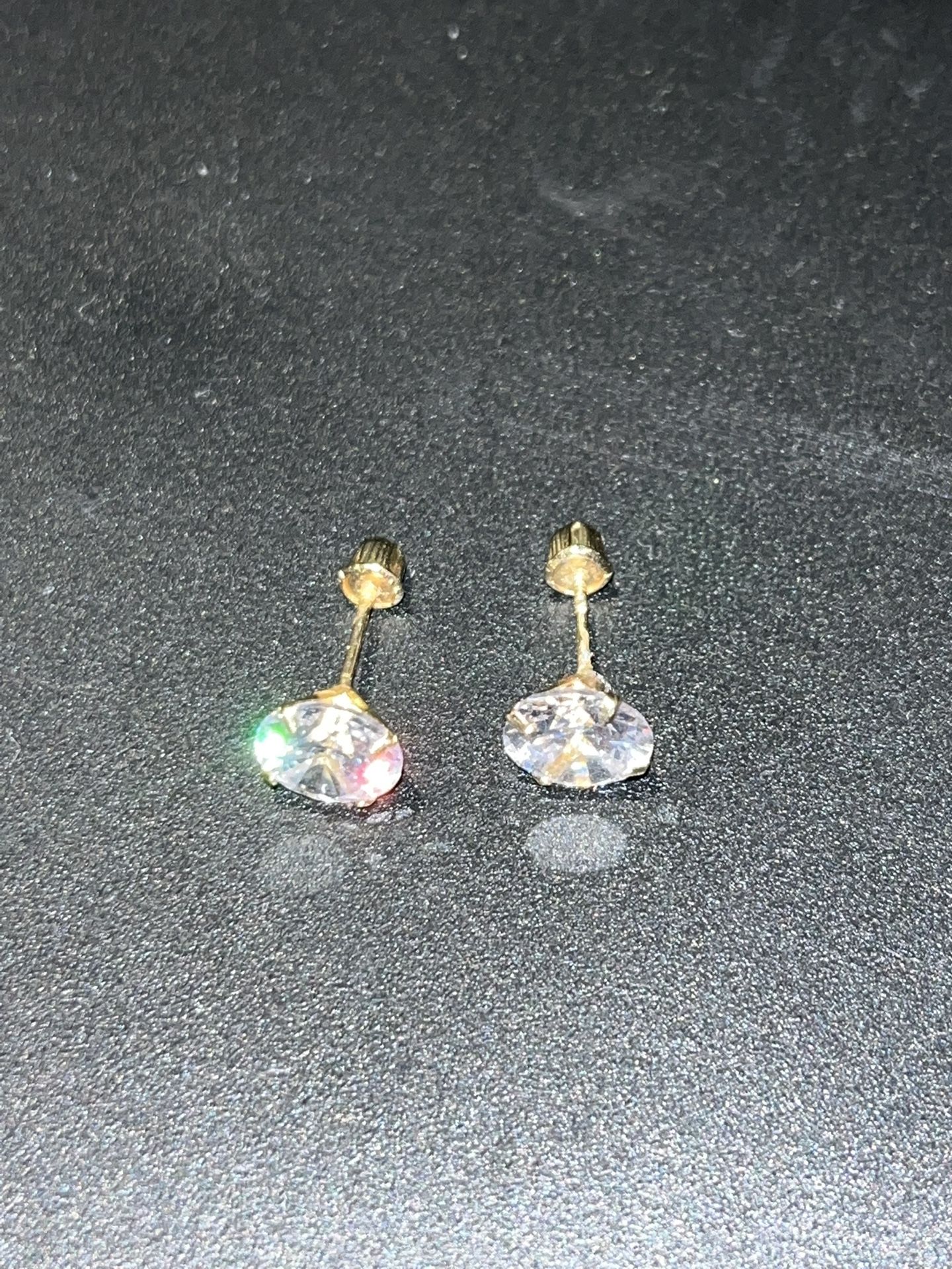 10k Cz Diamond Earrings