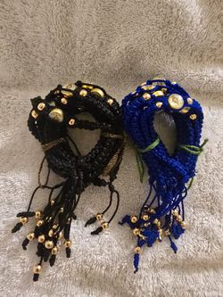 PULSERAS DE LA VIRGEN DE SAN JUAN DE LOS LAGOS, JALISCO MEXICO BLUE & BLACK 10 PACKS