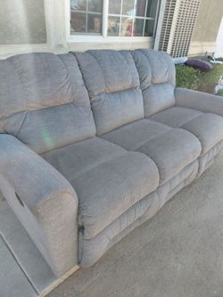 Gray Fabric Reclining Sofa