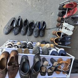 2 Shoe Racks & 27 Pairs of Shoes