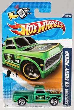 Hot Wheels CUSTOM '69 CHEVY Pickup Green ELECTRIC Truck HW CITY WORKS
