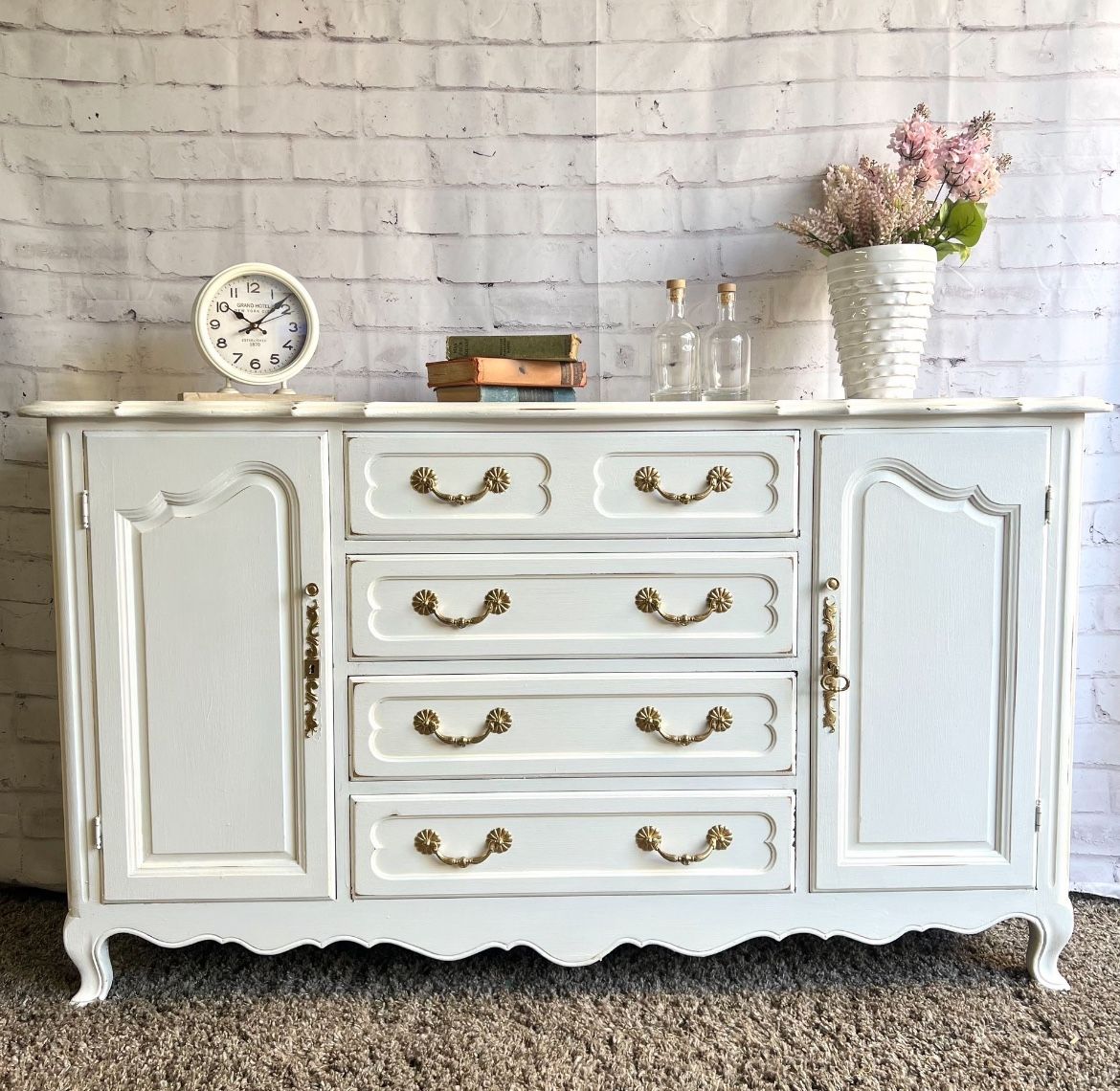Awesome Shabby Distressed Solid Wood Cabinet Drawer Shelf Entryway Table Side Table Credenza Buffet