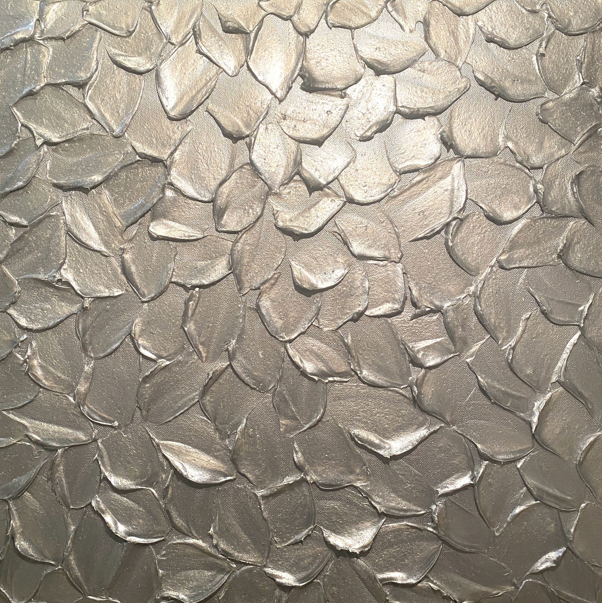 Silver Abstract ORIGINAL painting on canvas palette knife impasto textured abstract art 3d textured sculpture painting by Susanna shap
