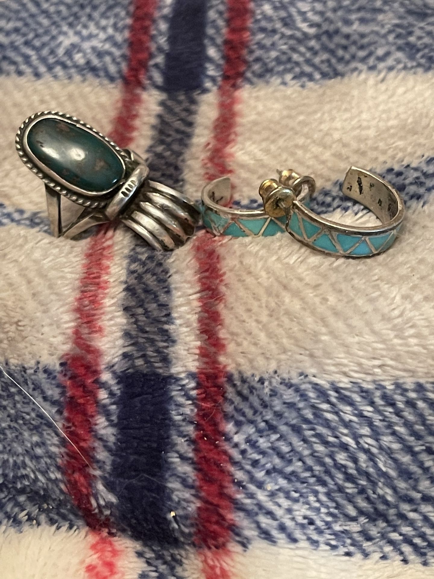 Ring & Earrings Both Have Turquoise