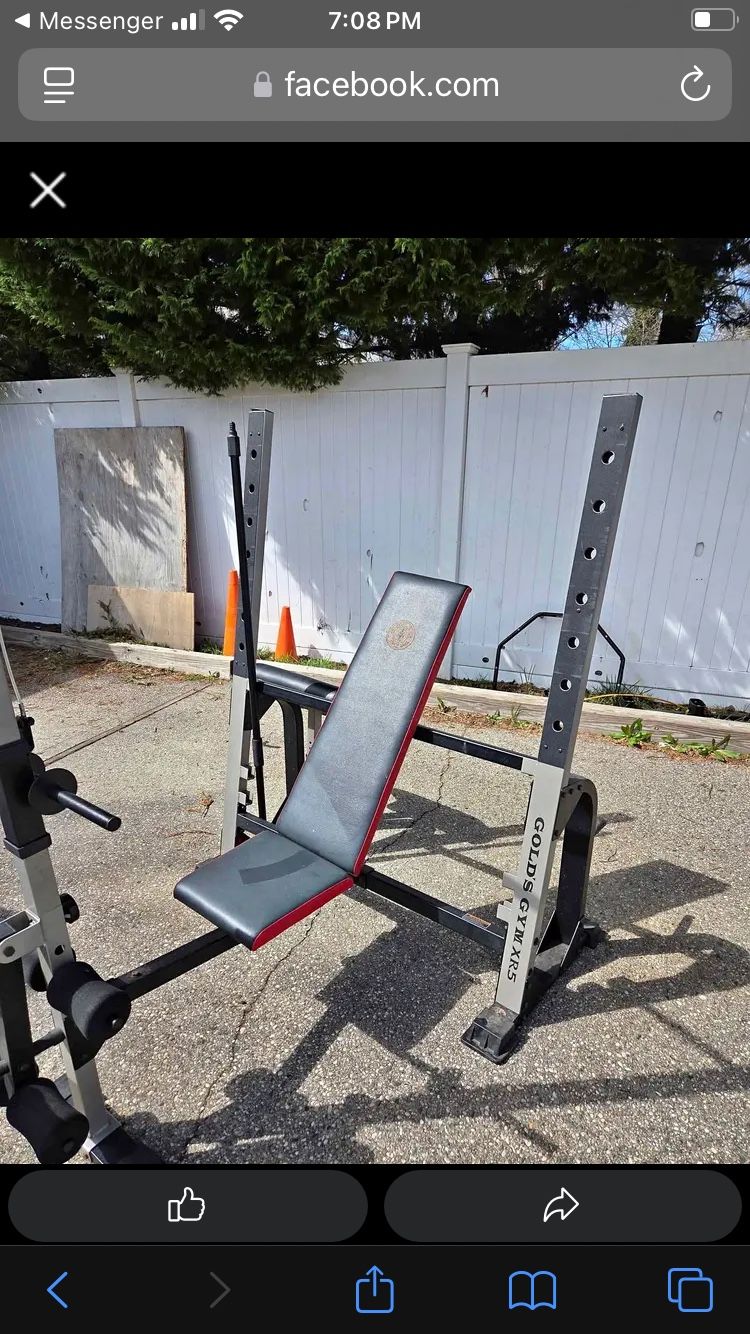 Bench Press Station With Lat Pulldown And Preacher Curl