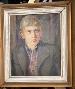 1948 oil paiting Portrate by Vasiliy Ivanovich Efremov