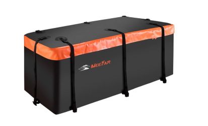 MeeFar Hitch Mount Cargo Carrier Bag Soft Shell 100% Waterproof 16 Cubic Feet (58" 24" 19") Include 8 Reinforced Straps For Truck Pickup All Vehicle W