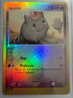Spoink reverse holo Pokemon card