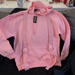 PINK STRAP  HOODIE SIZE SM jacket -runs a Little big 