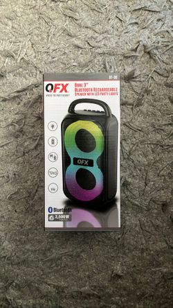 Dual 3” Bluetooth rechargeable speaker with led party lights