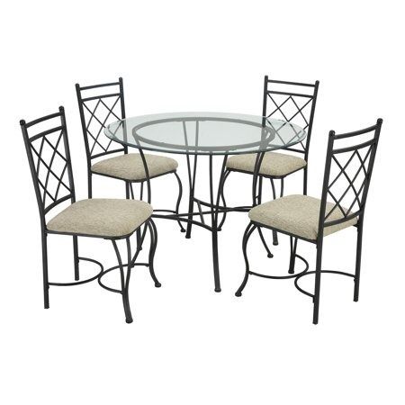 5 Piece Glass Top Metal Dining Set Furniture In Houston Tx Offerup
