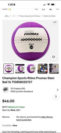 Champion Sports Rhino Promax Slam Ball