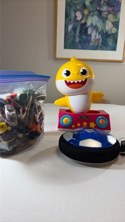 Kids' Toy Bundle - Baby Shark Dancing DJ + Hover Soccer Ball + Toy Car Lot