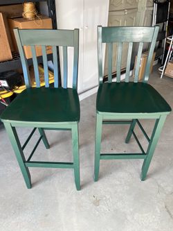 2 Wooden bar chairs 30 inch with backs