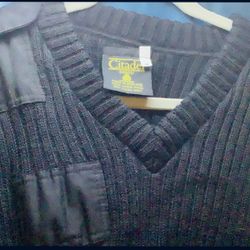 United States Coast Guard Men's Navy Black Wool Sweater Size 38 Men’s Great Condition Made In England