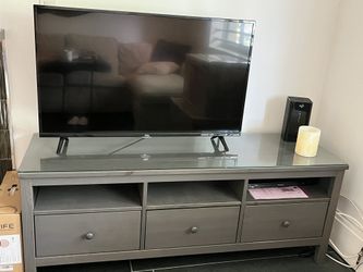Tv Set Stained Dark Gray Clear Glass