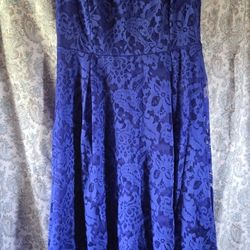 Navy Blue High-Low Dress