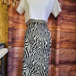 Zebra Print Pencil Skirt 