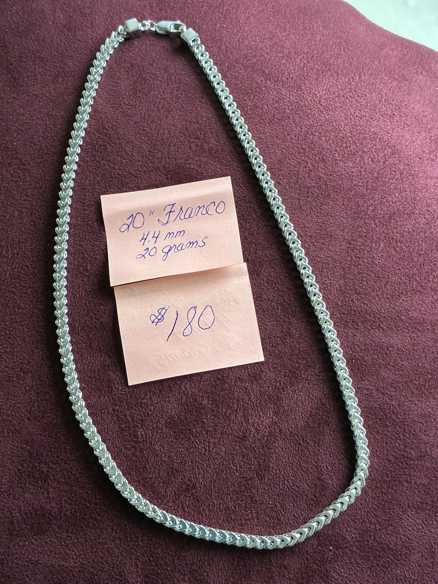 20” Franco Link Sterling Silver Chain