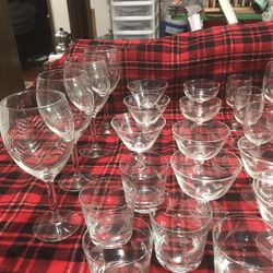  44 Pieces Crystal Glass -variety