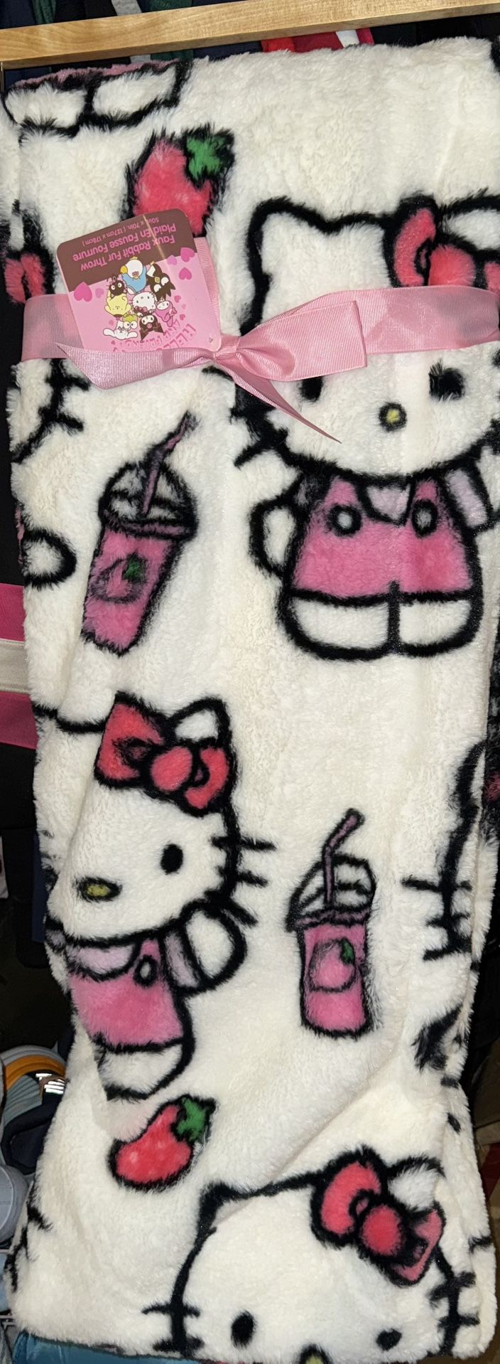 Hello Kitty Throw Blanket Faux Fur
