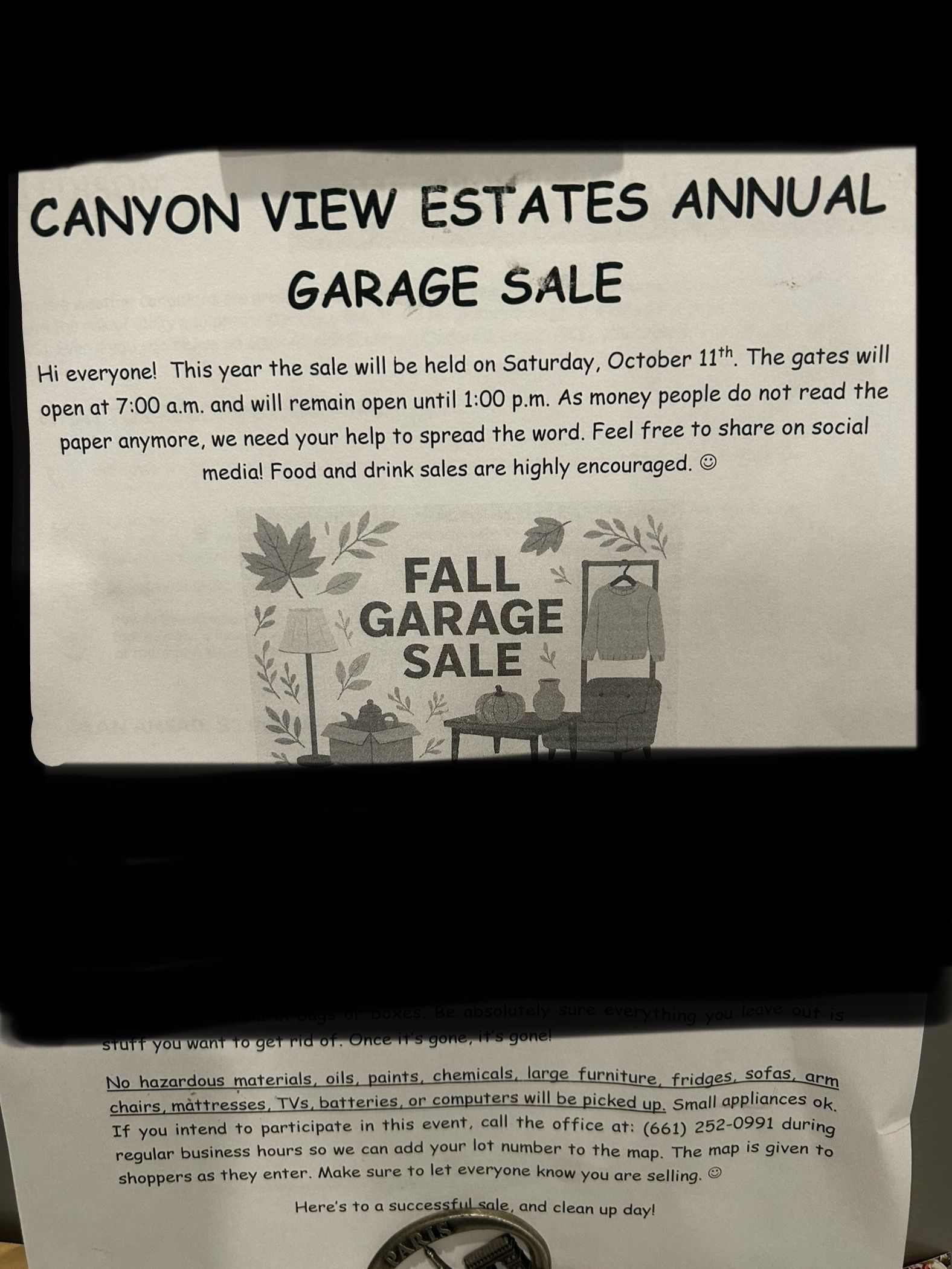Annual Community Garage Sale At Canyon View Estates