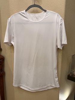 BYLT Men Premium Basics White Crew Neck T-Shirt Size Medium