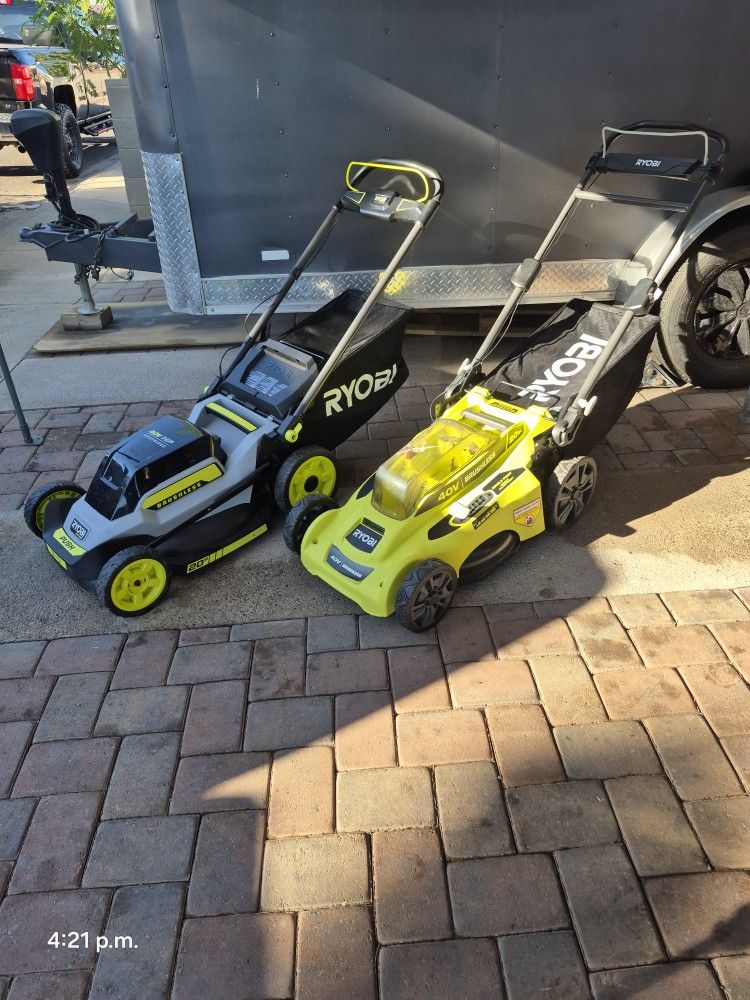 RYOBI 40VOLT LAWN MOWER 75$ PIC