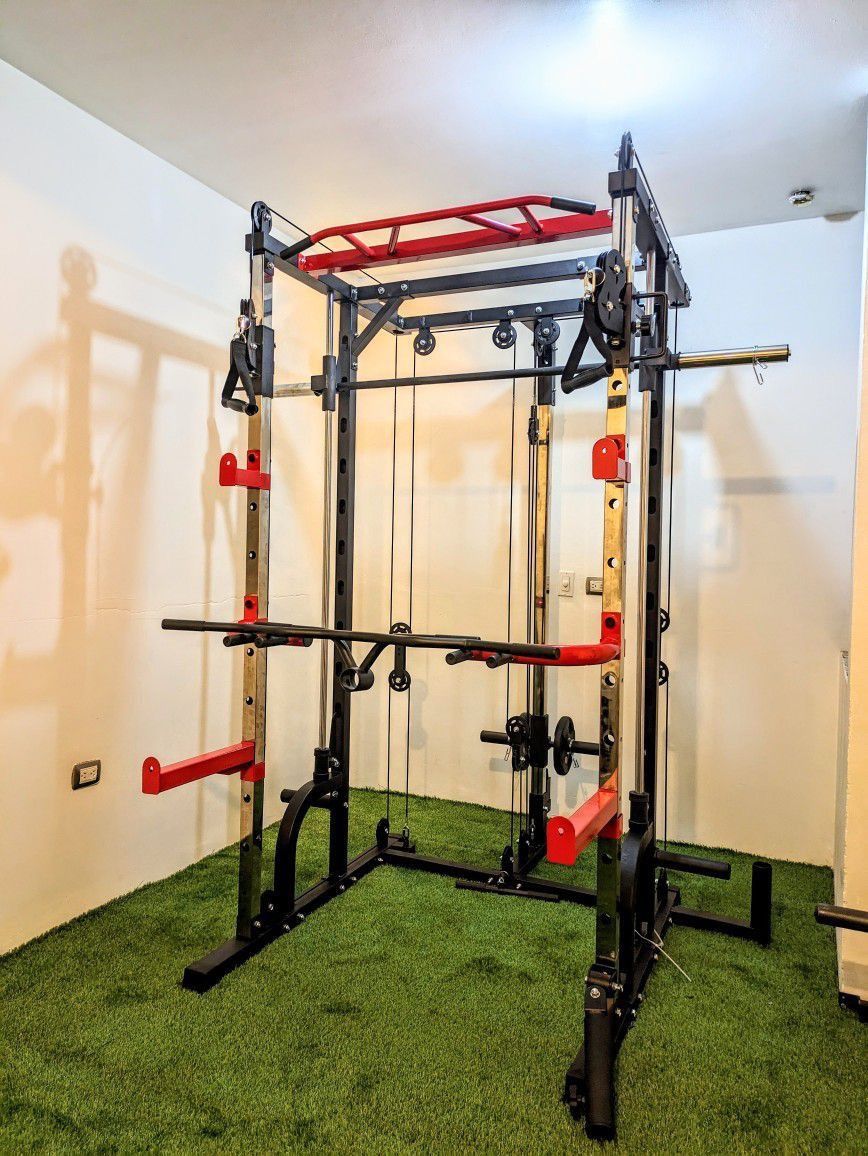 NEW GOLIATH Smith Machine With Pulley System Add Straight Barbell, Bench , Attachments For Your Weights
