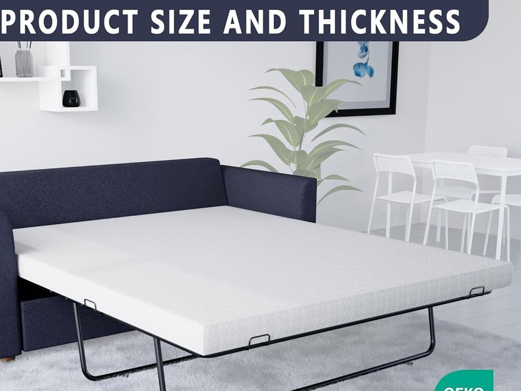 Twin Size 4 Inch Memory Foam Replacement Mattress for Sleeper Sofa and Couch Beds,Twin Size,CertiPUR-US Certified,Washable Cover(Sofa Not Included) Ge