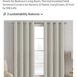 9 ft Blackout Curtains - taupe 52x108 (6 Panels)