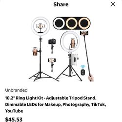 10.2” new ring light kit with adjustable trip