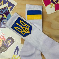 Ukraine Tryzub Ukraine Flag Socks Athletic ZSU Army 