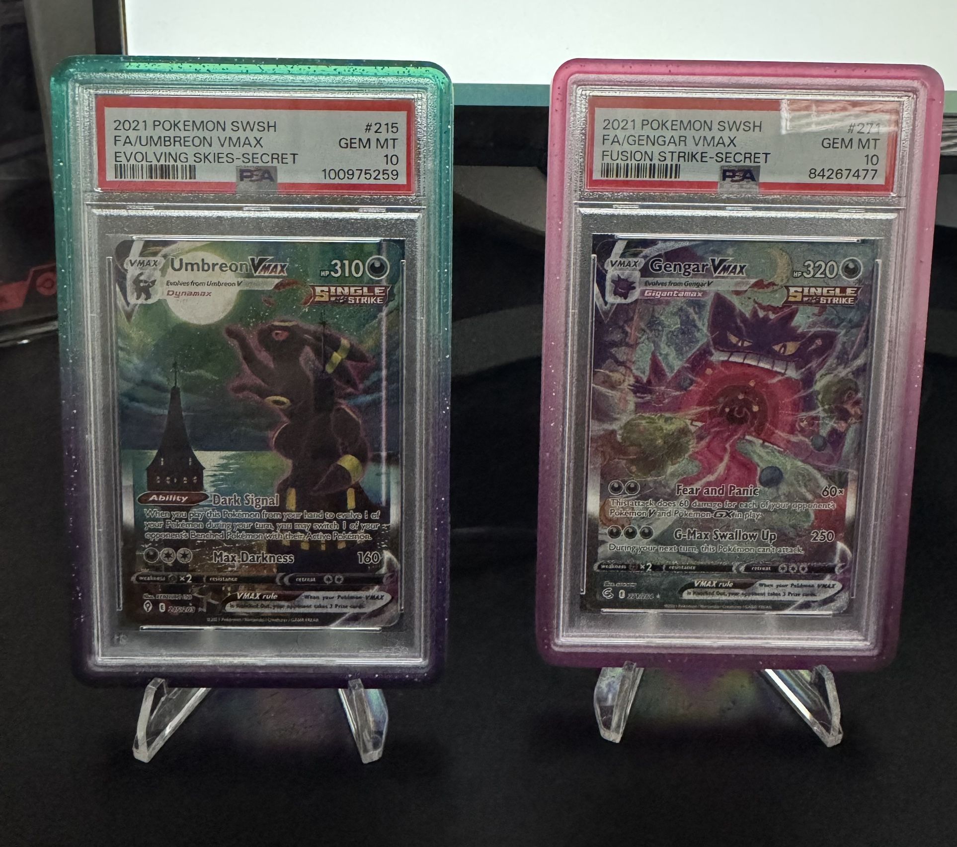 Umbreon Vmax & Gengar Vmax PSA 10