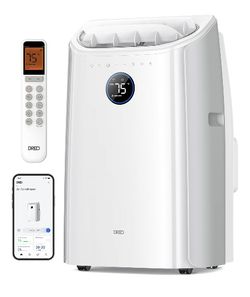 Dreo Portable Air Conditioners, 12000 BTU ASHRAE (8,000 BTU DOE) Smart AC Unit for Bedroom with Drainage-free Cooling, APP/Voice/Remote, Fan & Dehumid