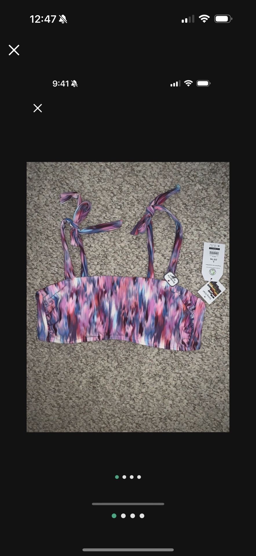 NWT WOMENS BIKINI TOP SHIRT LARGE
